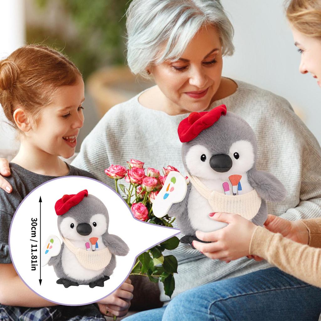 Cute Penguin Plush Toy Chef Painter Fishing Penguin Doll Machine Doll