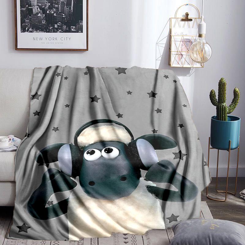 Sheep And Shaun Adventure Throws Blanket Flannel Blankets Plush for Couch Bed Gifts for Men Women Travel picnic blanket Christmas fan gifts