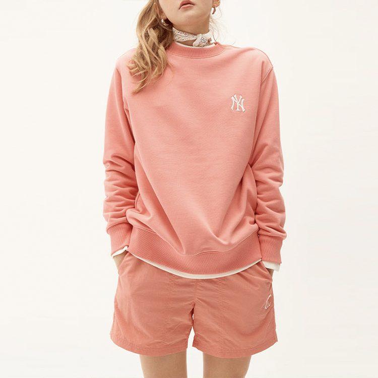 MLB Sweatshirts Unisex Pink Crew Neck Moderate Regular 31MT10111-50P