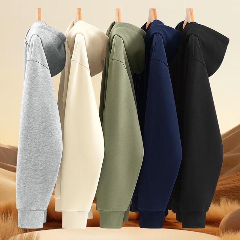 MINISO Men's Relaxed Fit Fleece Lined Hooded Sweatshirt