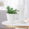 5Pcs Set Flower Pot PP Vegetation Pots with Drainage Holes and Saucers Thickened Multipurpose Succulent Pots for Indoor&Outdoor