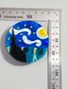 New World Famous Paintings The Starry Night Acrylic Brooch Round Circle Iridescent Brooches Pins for Women Clothing Accessories