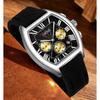Man Wristwatch Fashion Luxury Waterproof Silicone Strap Quartz Men's Watches Sports Auto Date Chronograph Simple Clocks
