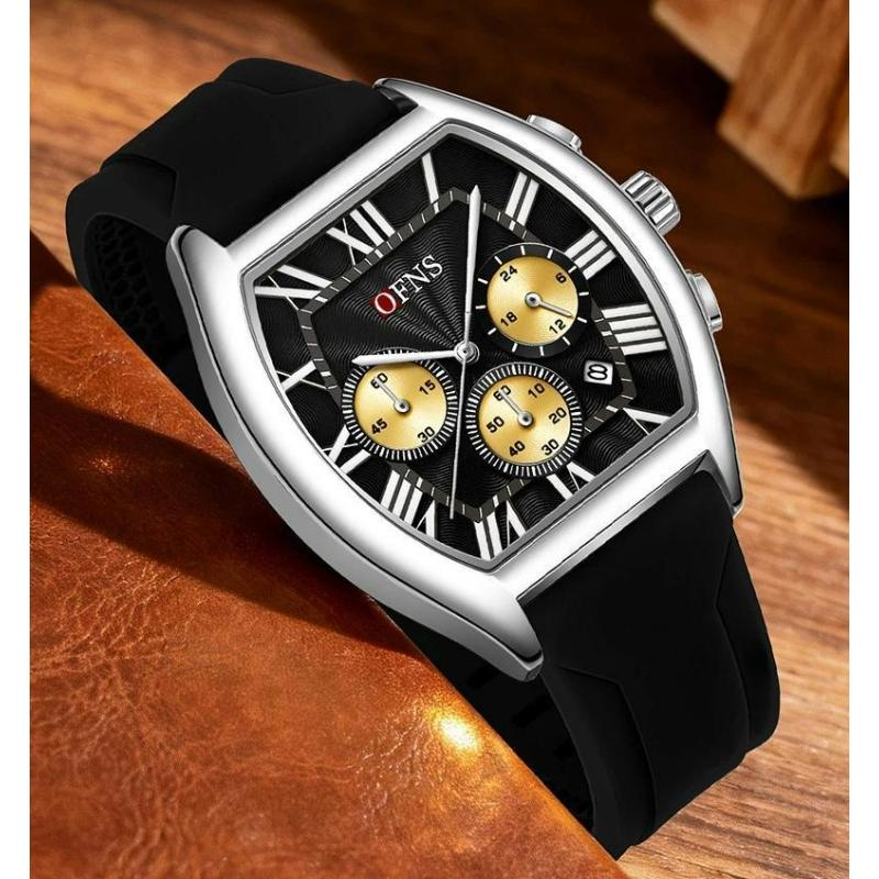 Man Wristwatch Fashion Luxury Waterproof Silicone Strap Quartz Men's Watches Sports Auto Date Chronograph Simple Clocks