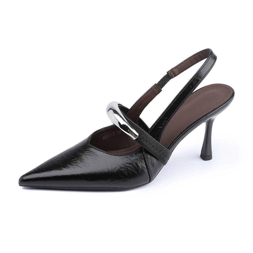 High Heels Are Not Tired of Feet, Small People Increase Their Height, Women's Shoes 2025 Summer New French Back Empty Single Shoes, Women's Fashion