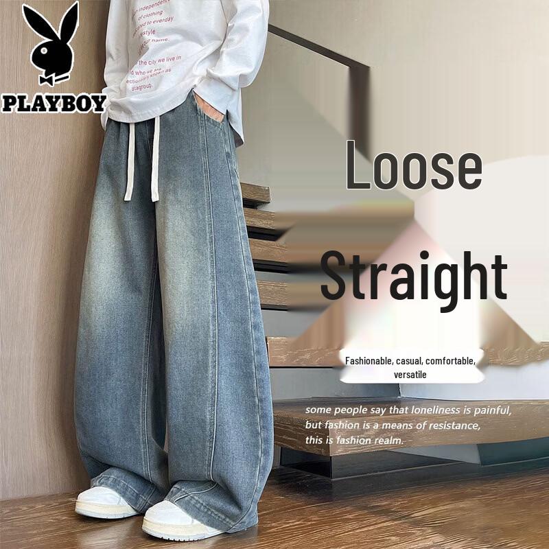 PLAYBOY Men s Loose Straight Vintage Jeans L
