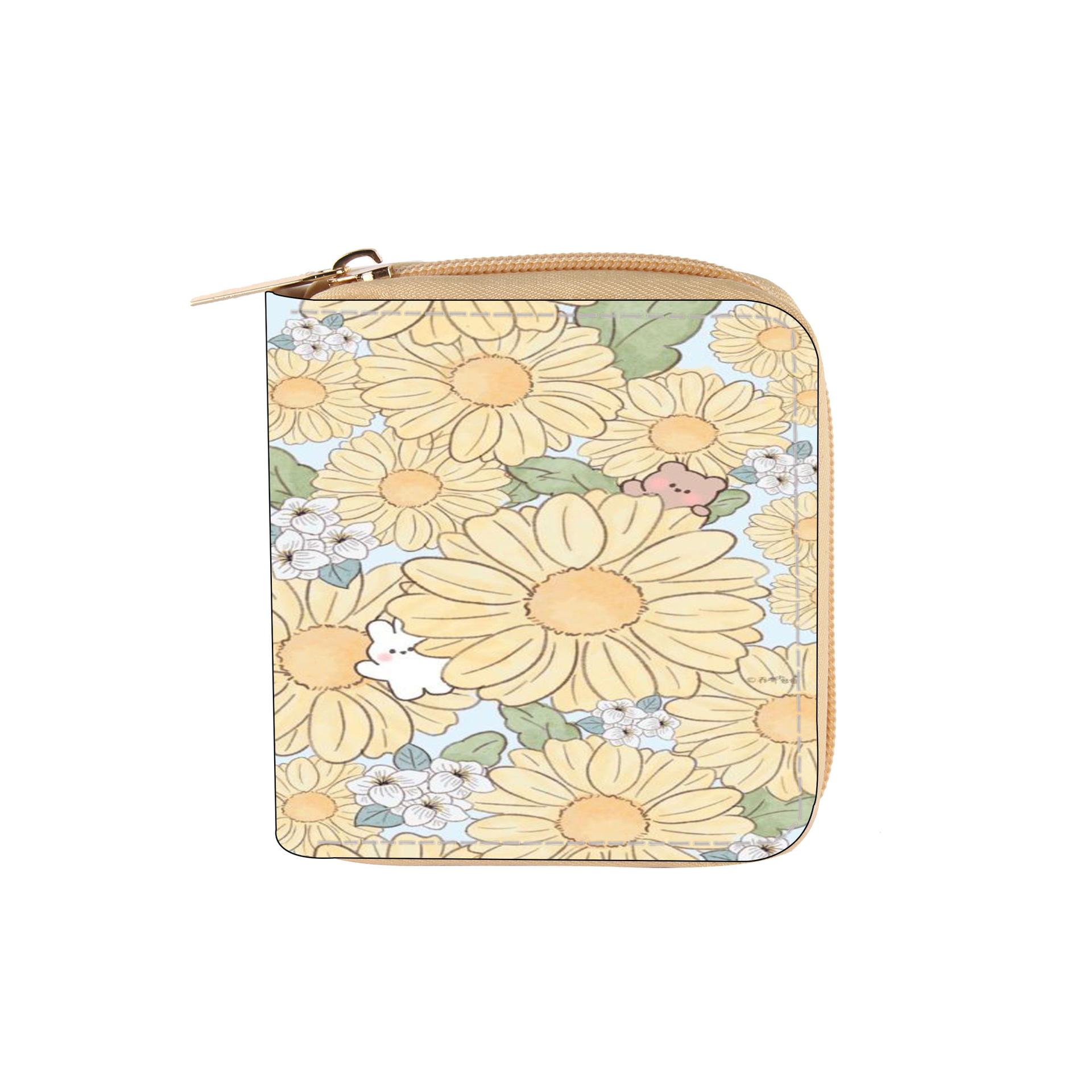 

Маленький кошелек с цветочным принтом на короткой молнии, кошелек для карт, серия «Цветы», весна