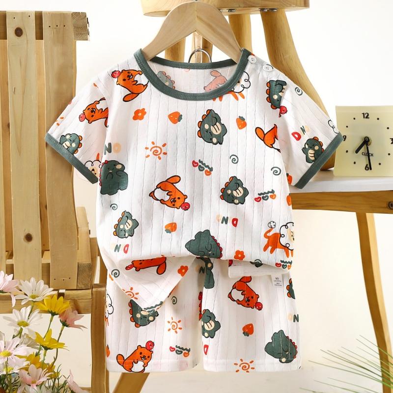 2pcs/set Cotton Children Sets Kids Clothes Boys Girls T-shirt Shorts  Summer Short Sleeve Baby Clothing Toddler
