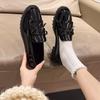 Women's Large Size Loafers 2025 New Spring and Autumn French Style Small Leather Shoes British Style Flat Shoes Women's Shoes