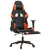 Gaming Chair with Footrest Black and Orange PU Leather