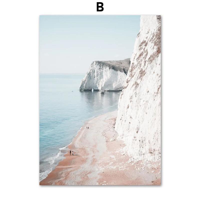 Nordic Landscape Wall Art Pictures Sea Beach Palm Tree Surfboard Posters And Prints Canvas Painting Living Room Home Decor