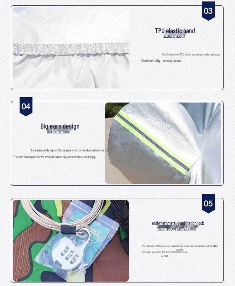 In-Stock Thickened Oxford Cloth Car Cover: Full Protection Against Sun, Rain, Snow, and Dust