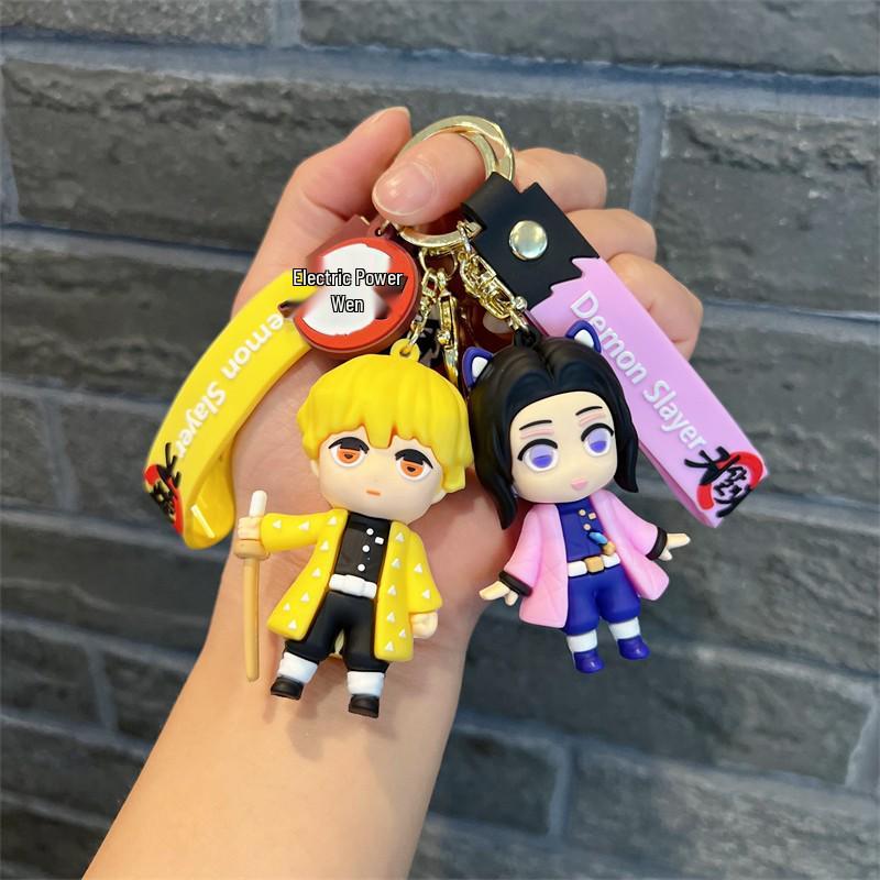 Trendy Demon Slayer Keychains: Cool Nezuko, Kyoujurou, Tanjiro Bag Pendant for Men & Women