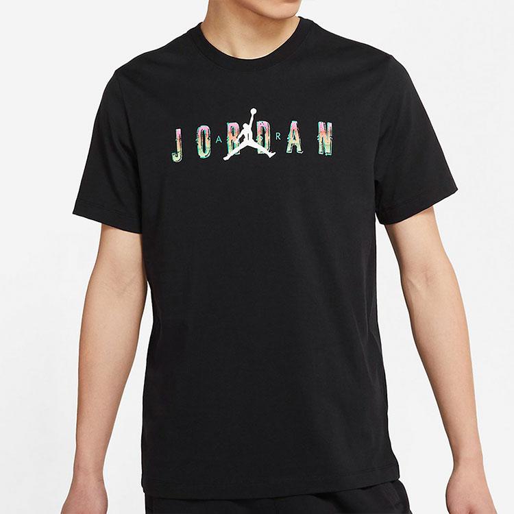 Jordan Sport T Shirts Men's Black Crew Neck Moderate Straight Fit CZ8084-010