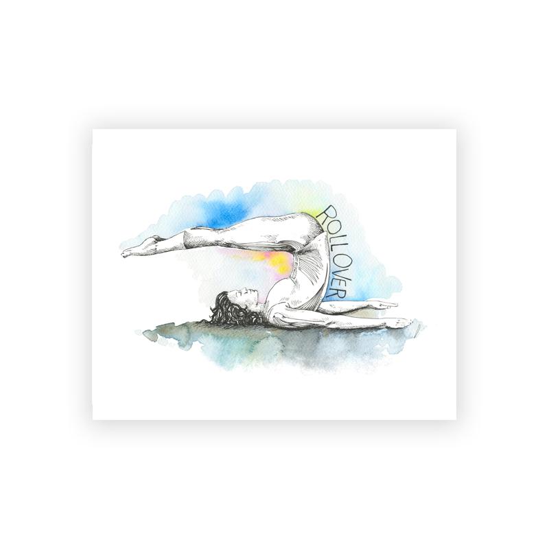 Pilates Yoga Workout Chart Art Prints Watercolor Posters Exercise Woman Canvas Painting Fitness Gym Wall Pictures Decor