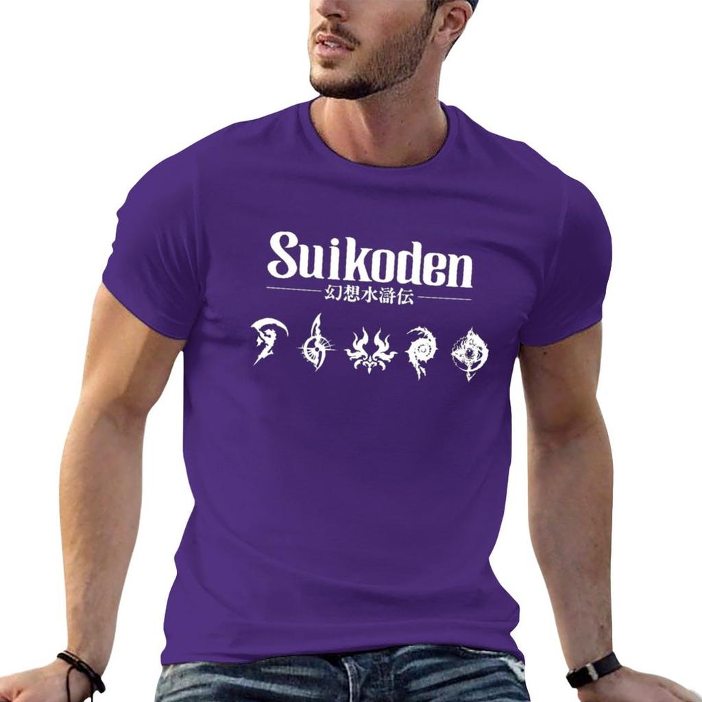 Suikoden mit Runen T-Shirt Kurzarm-T-Shirt schnelltrocknendes T-Shirt Ästhetische Kleidung T-Shirts Männer