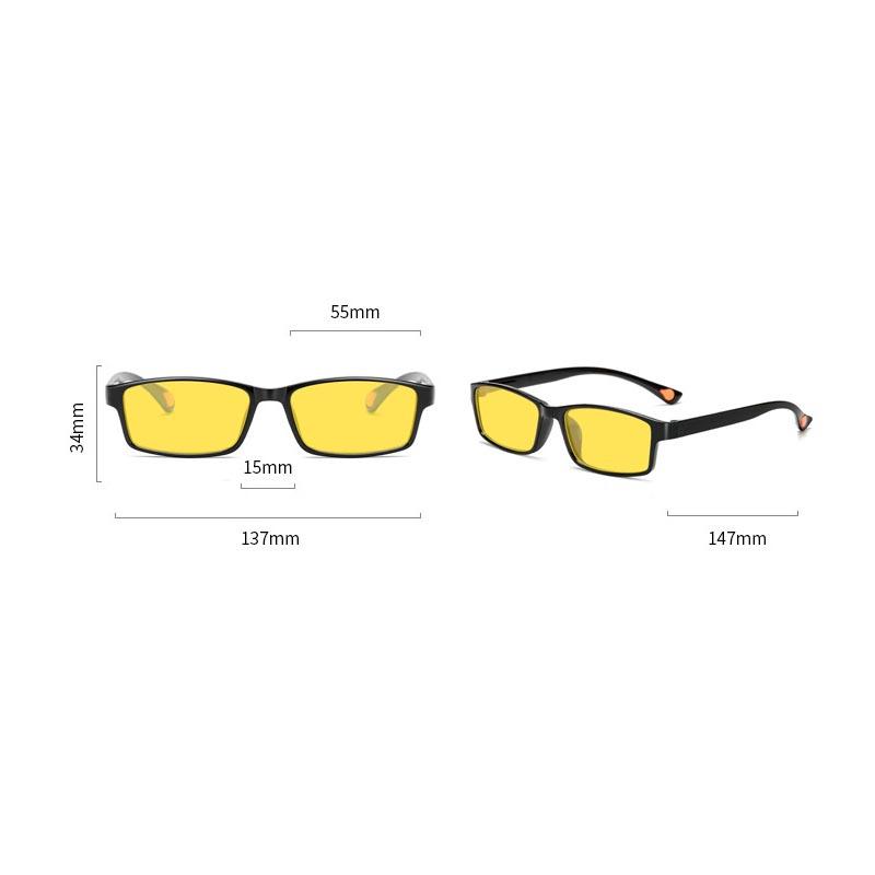 Men's Night Vision Glasses with Yellow Lens Ultralight Blue Light Blocking Eyeglasses for Mobile Phone Computer Eye Protection