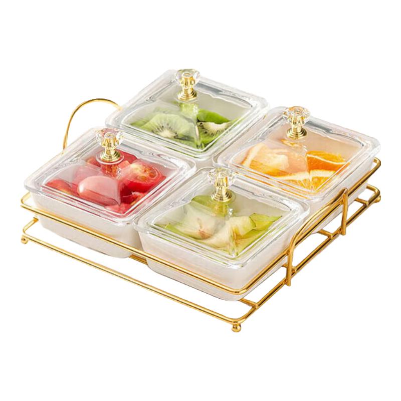 Light Luxury Ceramic Sectioned Snack & Fruit Plate