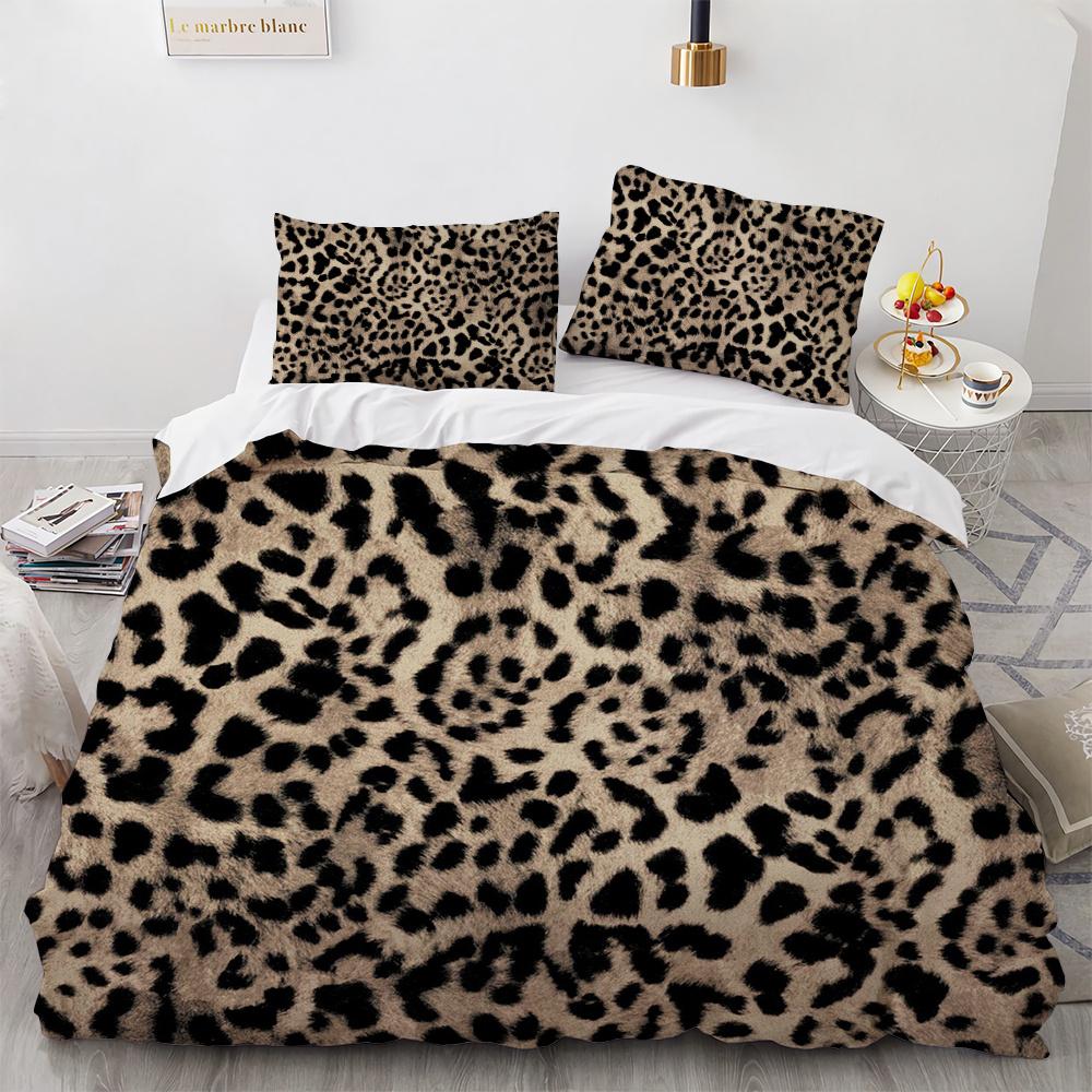 Animals Skin Texture Duvet Cover Set Tiger Snake Leopard 3D Print King Size for Kid Boy Bedding Set Polyester Comforter Cover