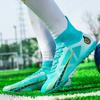 Men's Large Size High-top Football Shoes Long Nail Anti-slip TPR Artificial Lawn Children Football Boots