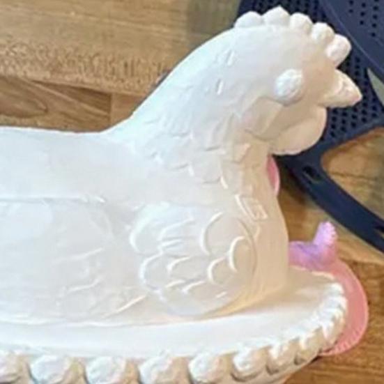 Chicken Sponge Holder for Kitchen Sink 3D Printed Hen Shaped Sponge Caddy Sink Organizer with Draining Hole for Bathroom Kitchen
