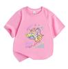 Kids Boys Girls 100% Cotton Short Sleeve Crew Neck T-Shirt, Cute Cartoon Dinosaur Print Just A Girl Who Loves Dinosaurs Casual Soft Tee for Children D