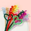100Pcs 30cm Colorful Chenille Stem Twisted Rod Wool Root Fluffy Bar Iron Wire for DIY Handcraft Twisting Decor Jewelry Supplies