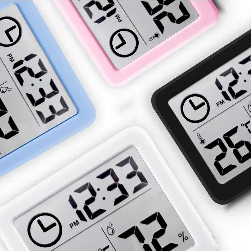 Multifunktions-Thermometer Hygrometer Automatische elektronische Temperatur-Feuchtigkeitsüberwachungsuhr 3,2 Zoll großer LCD-Bildschirm