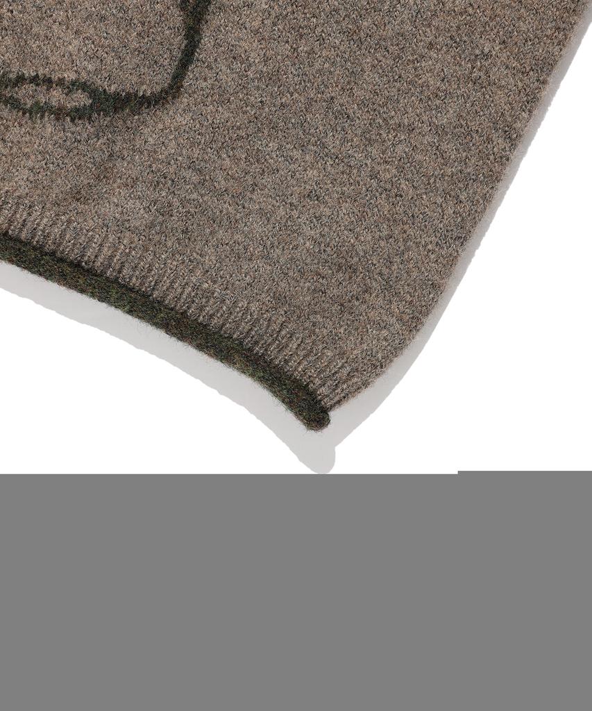 NICEGHOSTCLUB Bear Graphic Wide Crop Knit_Brown(Ng2Gffk604A)