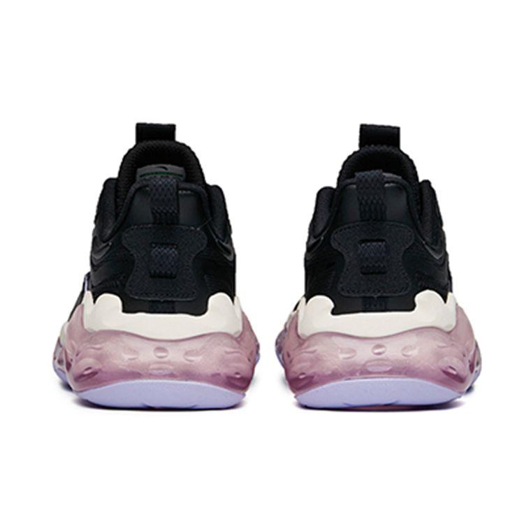 Anta A-Jelly Elastic Gel Technology Shock Absorption Rebound Low-Top Running Shoes Women Sneaker Black Purple 122035501-12