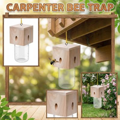 Outdoor Garden Bee & Trap — Courtyard Flying Insect Catcher — Wood Trap