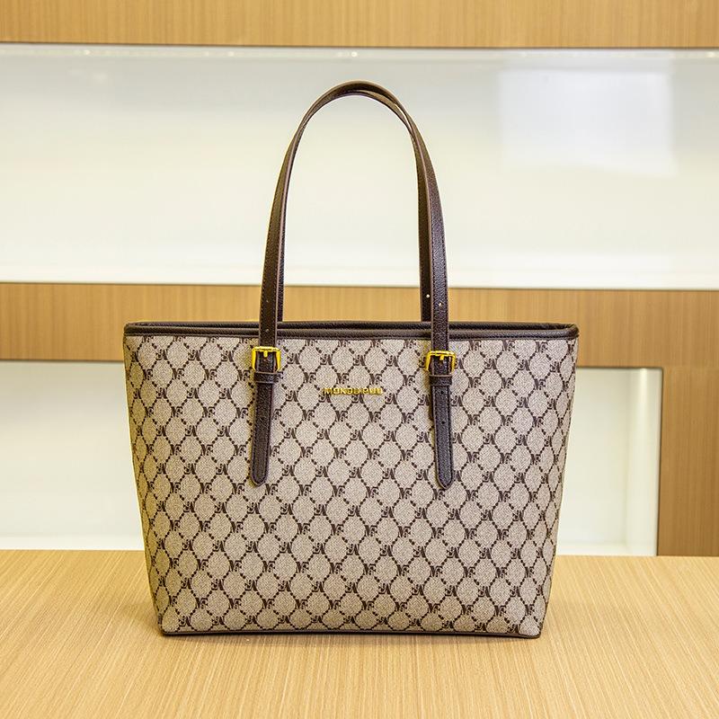 New Fashionable Large-capacity Handbag Going Out Shoulder Bag Simple Tote Bag Old Flower Casual Underarm Bag