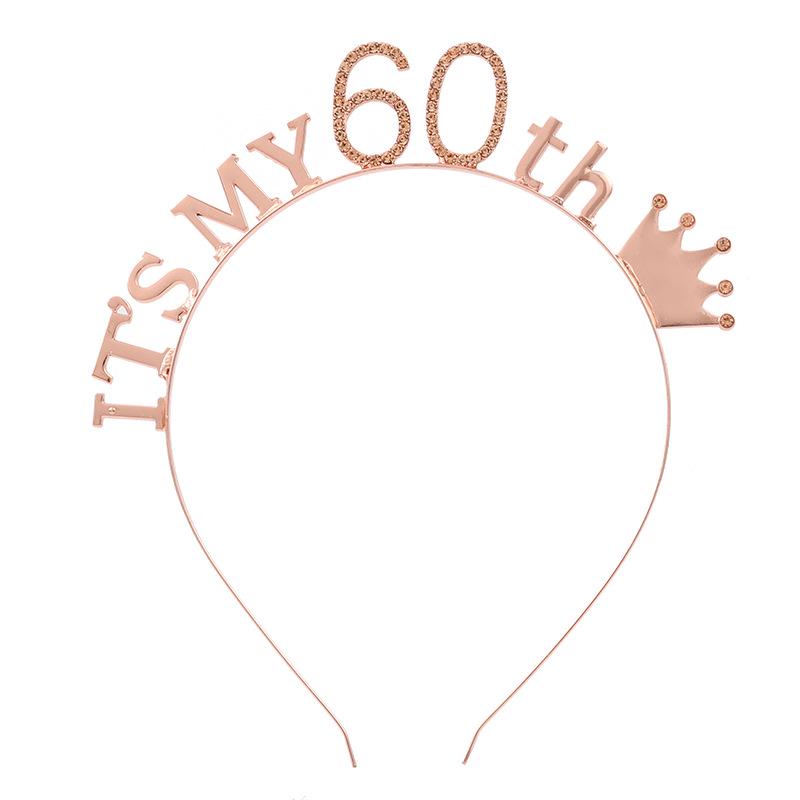 Birthday Party Girl Crown Headband for Milestone Ages 16, 18, 21, 30, 50