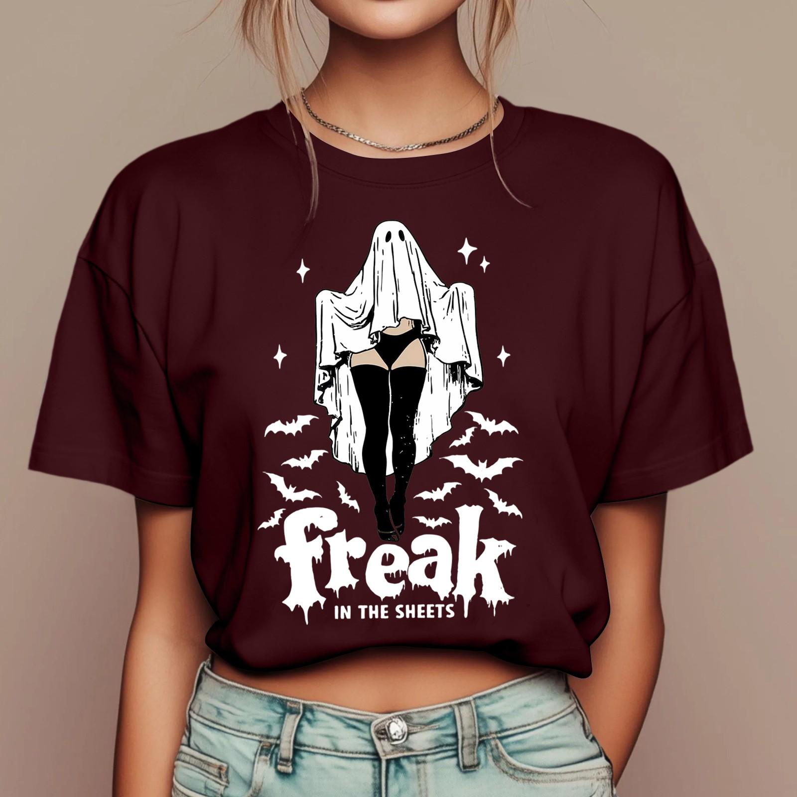 

Женские повседневные футболки с принтом для фестиваля, с коротким рукавом, с цветочным коротким рукавом, с круглым вырезом, ретро, с коротким рукавом, летние, повседневные топы S