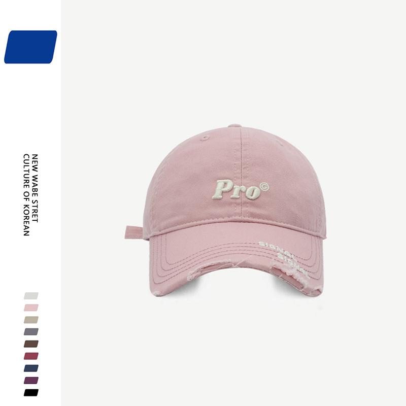 

RICYGVM Embroidery Letter Baseball Hat For Men Women Holes Duck Tongue Cap Solid Color Peaked Cap Fashion Outdoor Sunshade Visor Adjustable розовый