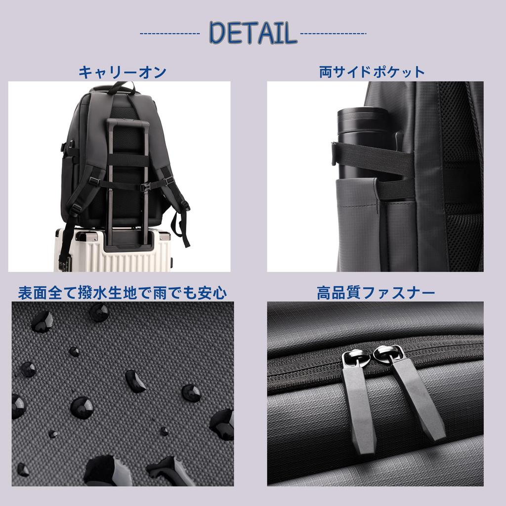 Business Large Equipped with USB Water Business Job Gray [YCD] Men's Backpack, Stylish, Popular, Backpack, Capacity, Port, Waterproof, Repellent,