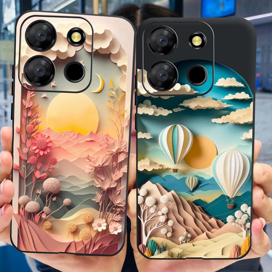 For Itel A60 A70 A27 A48 Phone Case Back Cover Matte Slim Soft TPU Silicone Bumper Child Fashion Cartoon Pattern Fundas ITELA60s