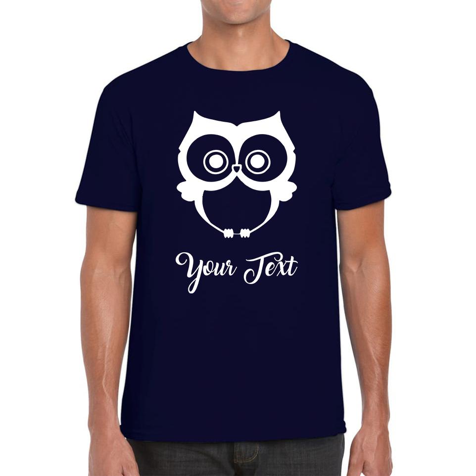 Personalised Cute Owl Your Name Cute Cartoon Owl Animal Lover Nature Lover Mens Tee Top M