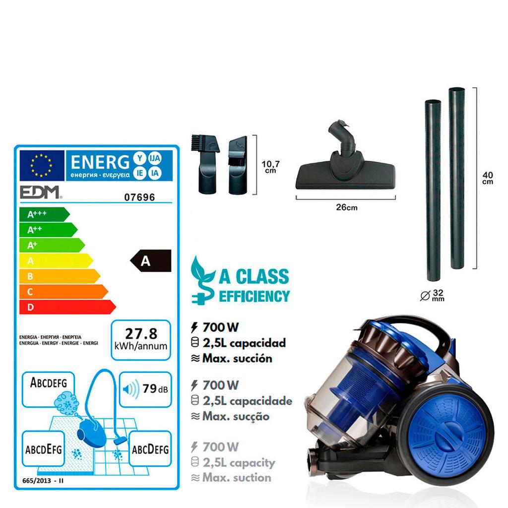 Bagless Vacuum Cleaner EDM 700 W 2.5 L