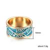 Wholesale of Chinese-style Floral Rings, Oil-dripping Blue and White Porcelain Women's Ring Tail Rings