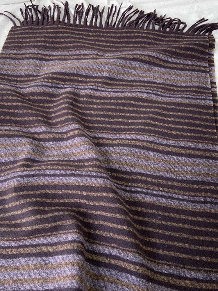 Women Winter Retro Knitted Scarf Headscarf Ladies Men Casual Striped Tassel Warm Scarve Mujer Male Wrap Shawl Unisex New Korean