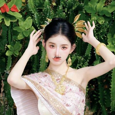 Dai Ethnischer Haarnadel mit Blattgold: Traditioneller thailändischer Kopfschmuck für Hanfu- und Festivalaufführungen