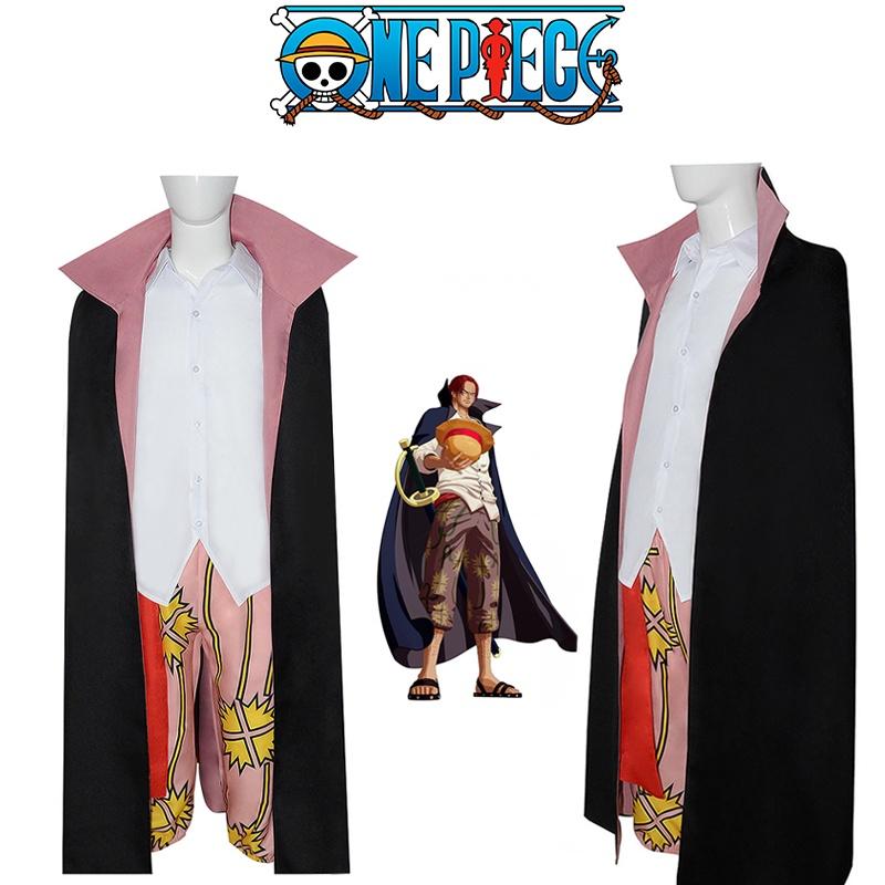 One Piece Shanks Cosplay Kostümset für Halloween und Rollenspiele, strapazierfähig und atmungsaktiv, farbecht