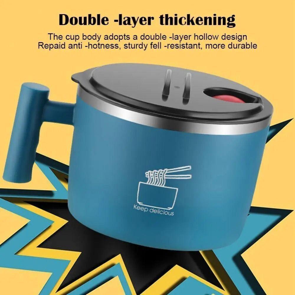 Abtropfende Ramen-Schüssel Edelstahl Instant-Nudel-Schüssel Tragbare Udon-Suppenschüssel