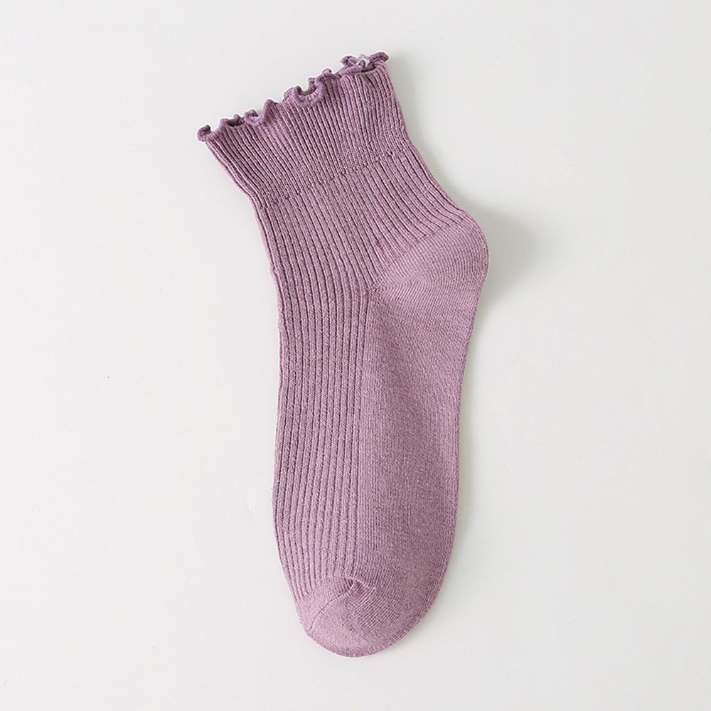 New  Color Harajuku Retro Women Lady Cotton Loose Socks Winter In Tube Korean Purple Blue Yellow Pink Designer Christmas Cute