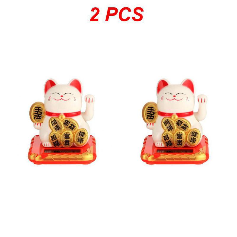 1/2/4 STÜCK Solarbetriebene Maneki Neko Winkende Arm Winkende Glückskatze Glückskatze Für Heim-, Büro- und Autodekoration