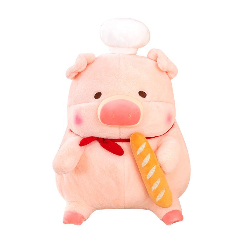 

Pink Soft Cute Chef Pig Plush Long Leg Hugging Pillow Doll Snuggle 30cm