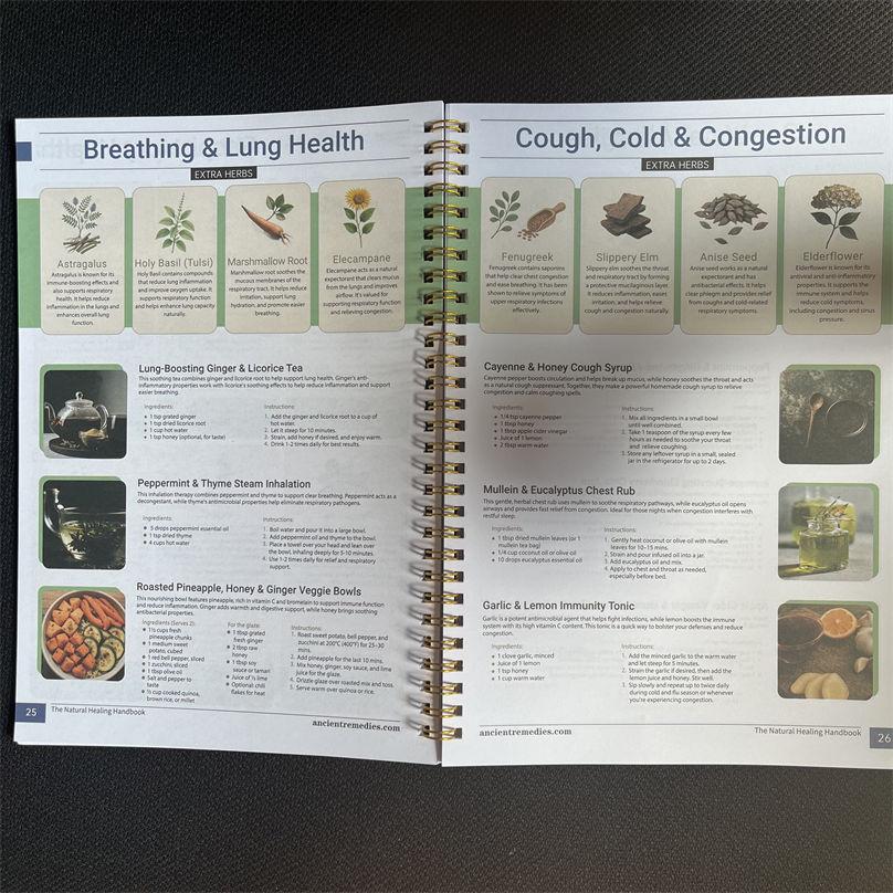 Handbooks The Natural Healing Handbook Spiral-Bound Guide for Herbal Remedies and Natural Books