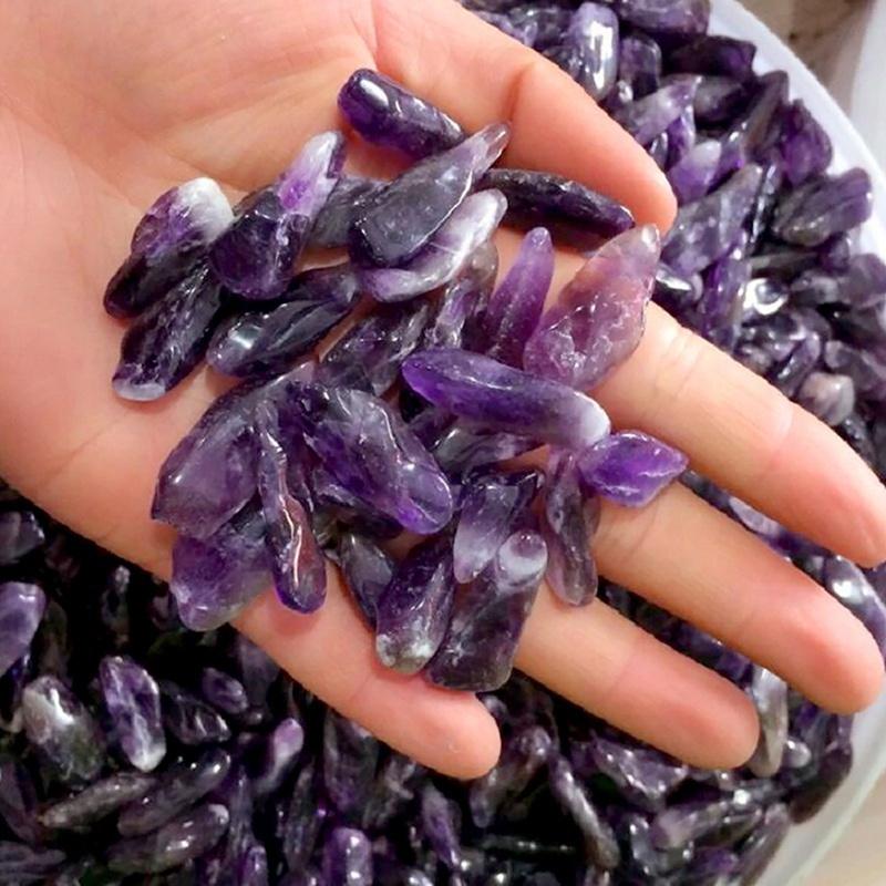 NEU 100 % natürliche Menge winziger klarer Amethyst-Quarz-Steinsplitter 100 g AAA+++