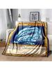 Anime Yu Gi Oh Card Throw Blanket Blue Eyes White Dragon Anime Cartoon Soft Plush Blanket Bedroom Bedspread Home Decor(1)